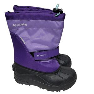 Columbia Winter Snow Boots Big Kids Size 2 Powderbug Plus II Purple Waterproof